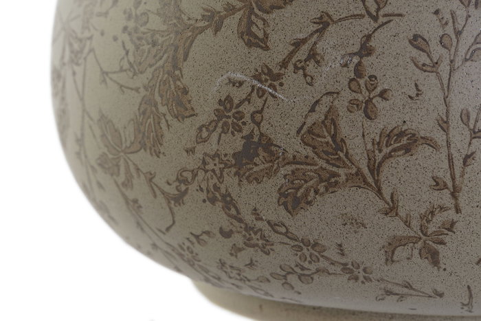 DKD Home Decor Jarrón Shabby Cottage 23 Gres Mate Marrón Verde 20 x 16 x 21 cm