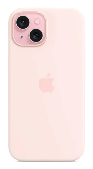 Apple MXPH3ZM/A Funda Silicona con MagSafe para iPhone 15 - Rosa Claro, Protección contra Caídas y Rayones
