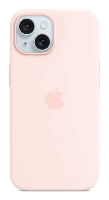Apple MXPH3ZM/A Funda Silicona con MagSafe para iPhone 15 - Rosa Claro, Protección contra Caídas y Rayones