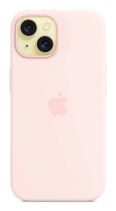 Apple MXPH3ZM/A Funda Silicona con MagSafe para iPhone 15 - Rosa Claro, Protección contra Caídas y Rayones