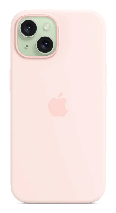 Apple MXPH3ZM/A Funda Silicona con MagSafe para iPhone 15 - Rosa Claro, Protección contra Caídas y Rayones