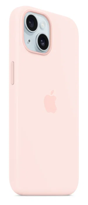 Apple MXPH3ZM/A Funda Silicona con MagSafe para iPhone 15 - Rosa Claro, Protección contra Caídas y Rayones