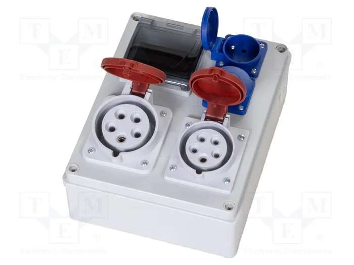 PAWBOL Cuadro de distribución IP44 ABS con tomas CEE