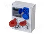 PAWBOL Cuadro de distribución IP44 ABS con tomas CEE