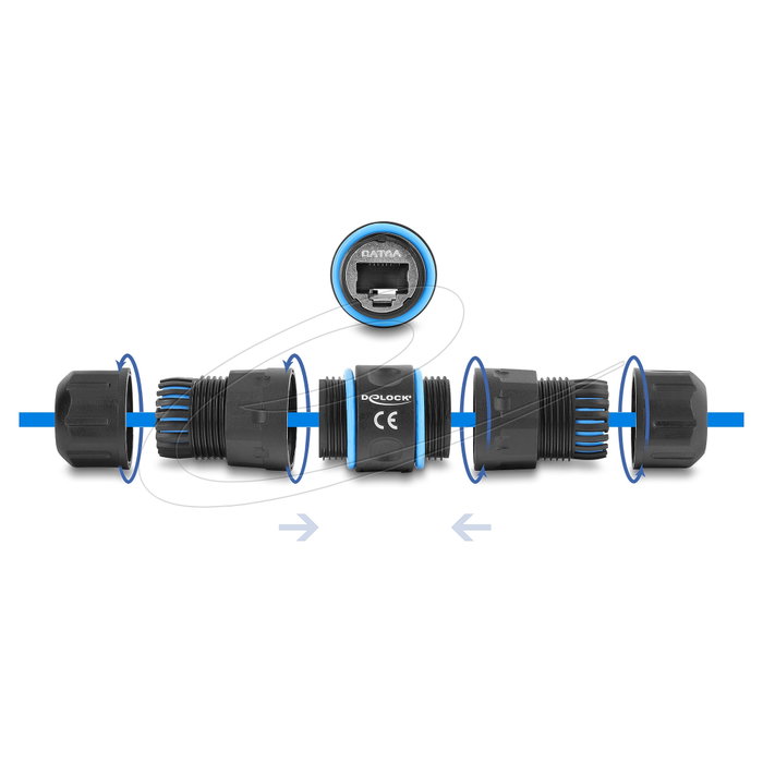 DeLOCK 90658 Conector RJ45 Cat.6A con rosca M20 x 1,5 mm IP68