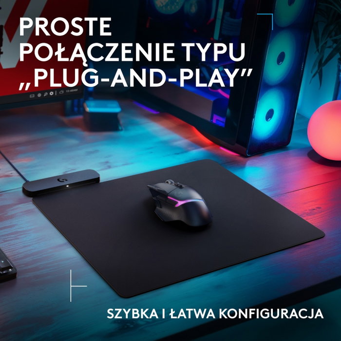 Logitech Powerplay 2 Alfombrilla Gaming con Carga Inalámbrica, Negro