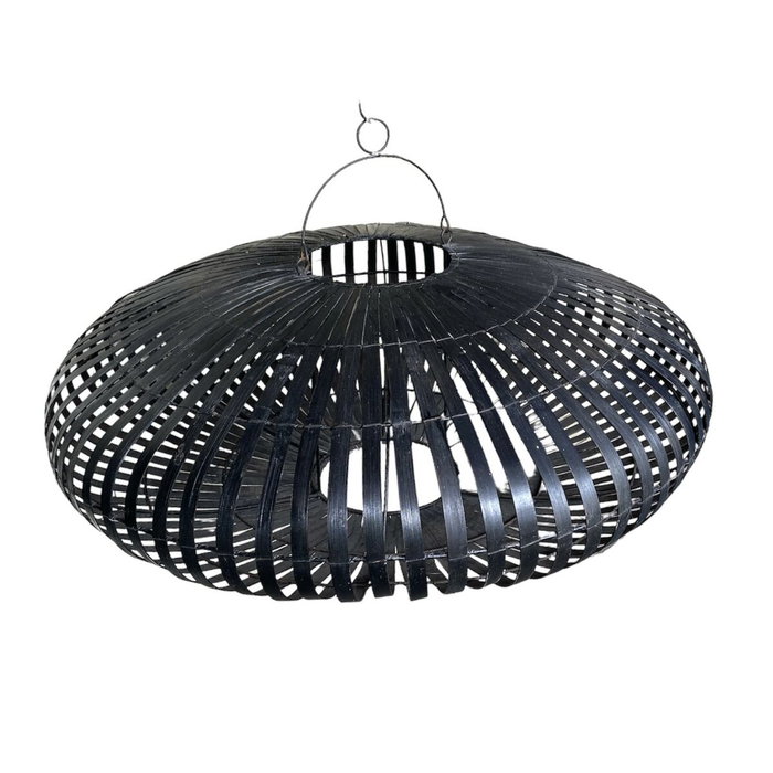 DKD Home Decor Pantalla de Bambú 80x80x30 con Techo Negro