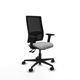 PIQUERAS Y CRESPO Silla de oficina Bormate Gris claro/Negro con mecanismo Asincro, lumbar 1D y brazos 2D