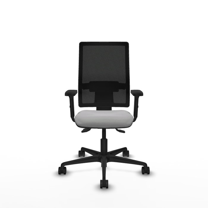 PIQUERAS Y CRESPO Silla de oficina Bormate Gris claro/Negro con mecanismo Asincro, lumbar 1D y brazos 2D