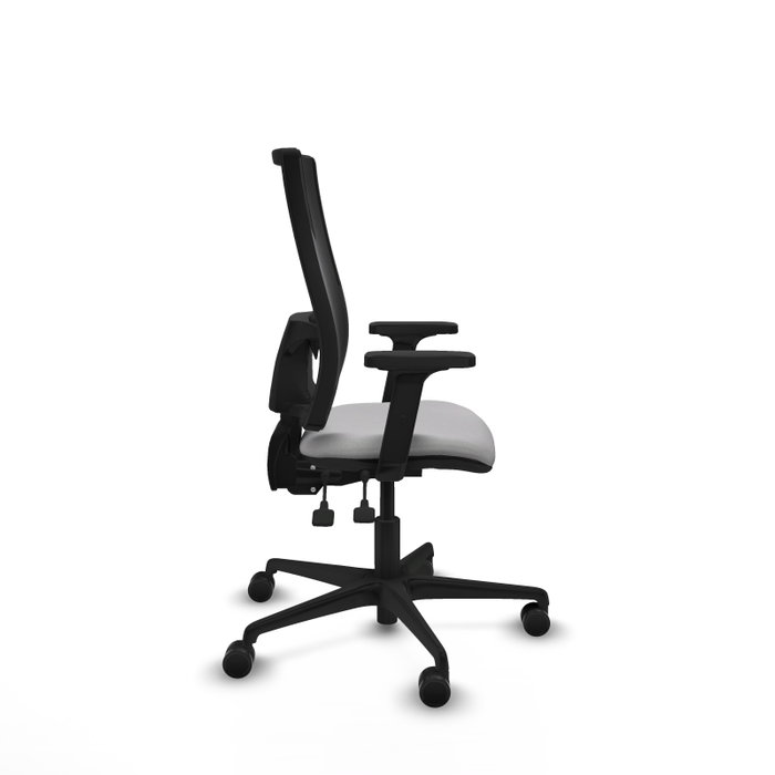 PIQUERAS Y CRESPO Silla de oficina Bormate Gris claro/Negro con mecanismo Asincro, lumbar 1D y brazos 2D