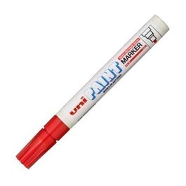 Uni-Ball Marcador Permanente Paint Marker PX-20 L, Punta Bala Media-Fina, Tinta Resistente, Rojo