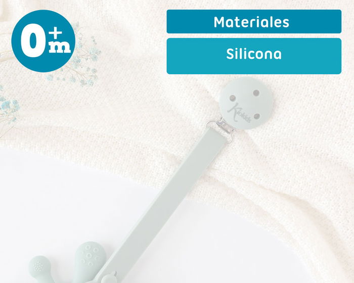 KioKids Sujetachupetes Pinza Silicona Sage +0 meses KioKids Sujetachupetes Pinza Silicona Sage +0 meses