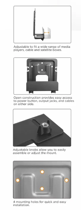Equip 650896 Soporte Universal para Pared de TV, Dispositivos Multimedia, Routers, Mini PC, Media Player, Montaje Ajustable, 1 Kg Capacidad, Negro Equip 650896 Soporte Universal para Pared de TV, Dispositivos Multimedia, Routers, Mini PC, Media Player, Montaje Ajustable, 1 Kg Capacidad, Negro