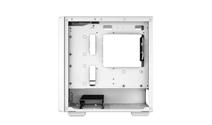 DeepCool CC360 WH ARGB Torre PC Mini ATX/ITX con Ventana de Cristal Templado, Blanco, Incluye 3 Ventiladores ARGB, Soporte para Gráficas Largas