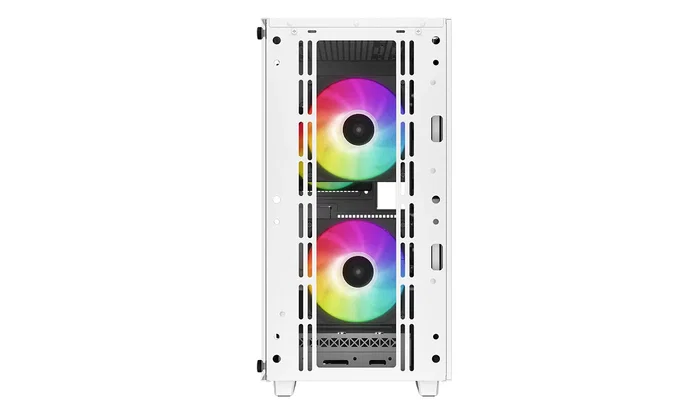 DeepCool CC360 WH ARGB Torre PC Mini ATX/ITX con Ventana de Cristal Templado, Blanco, Incluye 3 Ventiladores ARGB, Soporte para Gráficas Largas