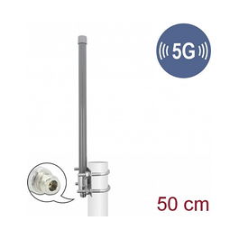 DeLOCK Antena 5G 3.3-3.8 GHz, N Hem 8 dBi, 50 cm Omnidireccional Rígida Exterior Gris