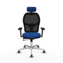 PIQUERAS Y CRESPO Silla de oficina Jorquera con mecanismo Sincro/Traslack, Azul y Negro