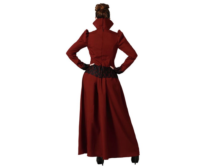 Disfraz de Vampiresa con Vestido Largo Victoriano, Encaje Negro, Morado, Talla M-L Disfraz de Vampiresa con Vestido Largo Victoriano, Encaje Negro, Morado, Talla M-L