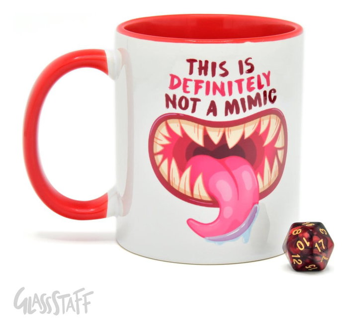 Glassstaff Regalo Taza & dados D20 Not a Mimic