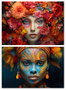 DKD Home Decor Cuadro Lienzo Fotoimpreso 120x80 cm, Surtido de 2 Unidades