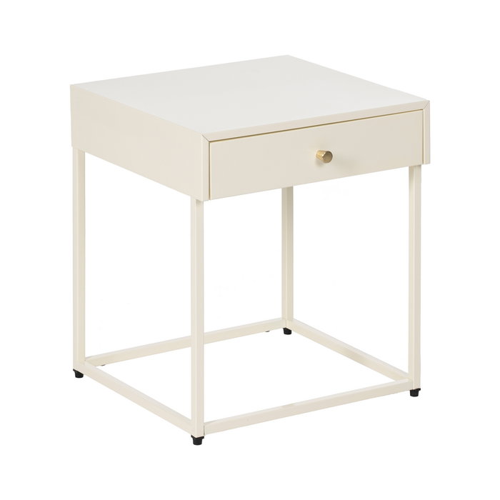 Mesita Crema Acero 43 X 41 X 50 cm