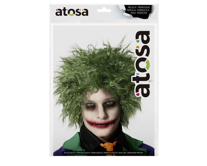 Peluca De Payaso Verde Con Rizos Voluminosos 130 gr Peluca De Payaso Verde Con Rizos Voluminosos 130 gr