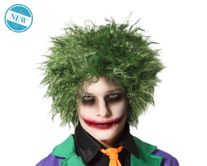 Peluca De Payaso Verde Con Rizos Voluminosos 130 gr Peluca De Payaso Verde Con Rizos Voluminosos 130 gr