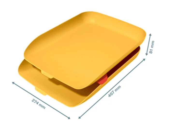 LEITZ Bandeja de Sobremesa Cosy Amarillo Set de 2 LEITZ Bandeja de Sobremesa Cosy Amarillo Set de 2