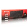 NGS Cocoa Kit Combo Teclado Multimedia y Ratón con Cable, QWERTY Portugués, Negro, USB, Teclas Windows, Teclado 100% con Numpad, Ratón Óptico 1000 DPI Ambidiestro
