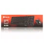 NGS Cocoa Kit Combo Teclado Multimedia y Ratón con Cable, QWERTY Portugués, Negro, USB, Teclas Windows, Teclado 100% con Numpad, Ratón Óptico 1000 DPI Ambidiestro