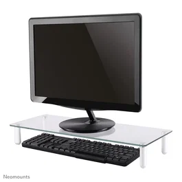 Neomounts NSMONITOR10 Soporte Elevador Ergonómico para Monitor CRT/LCD hasta 25 kg, Transparente, Ajuste de Altura 8 cm