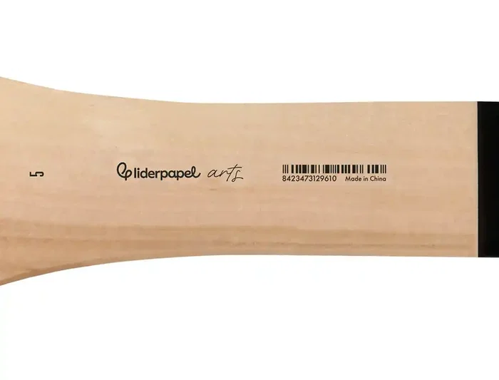 Liderpapel Brocha Paletina Plana Ancho 57 mm Pelo de Cerda Natural Certificado FSC para Óleos y Acrílicos