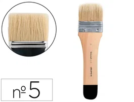 Liderpapel Brocha Paletina Plana Ancho 57 mm Pelo de Cerda Natural Certificado FSC para Óleos y Acrílicos