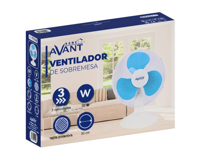 AVANT Ventilador de Sobremesa 30 cm (12 Pulgadas) 30W