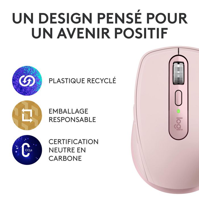 Logitech MX Anywhere 3S Rosa, Ratón Inalámbrico 8000 DPI, Bluetooth/RF