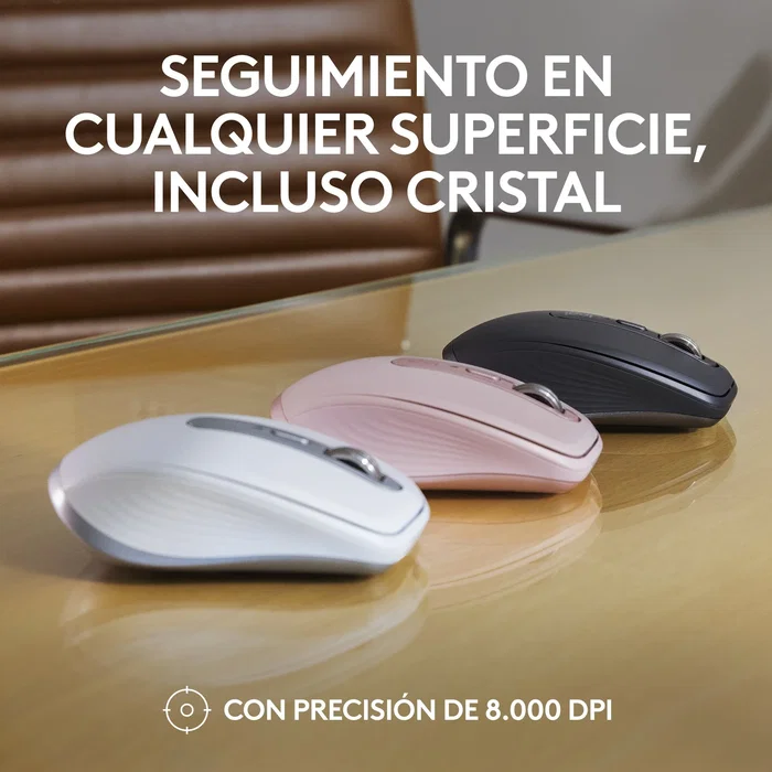 Logitech MX Anywhere 3S Rosa, Ratón Inalámbrico 8000 DPI, Bluetooth/RF