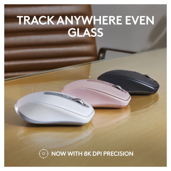 Logitech MX Anywhere 3S Rosa, Ratón Inalámbrico 8000 DPI, Bluetooth/RF