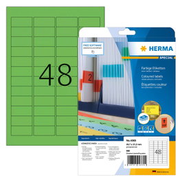 HERMA Etiquetas A4 Verde 45,7x21,2 mm Papel Mate 960 St.