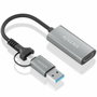 Aisens Conversor Aluminio USB-A y USB-C a HDMI 1080P@60Hz Gris