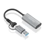 Aisens Conversor Aluminio USB-A y USB-C a HDMI 1080P@60Hz Gris