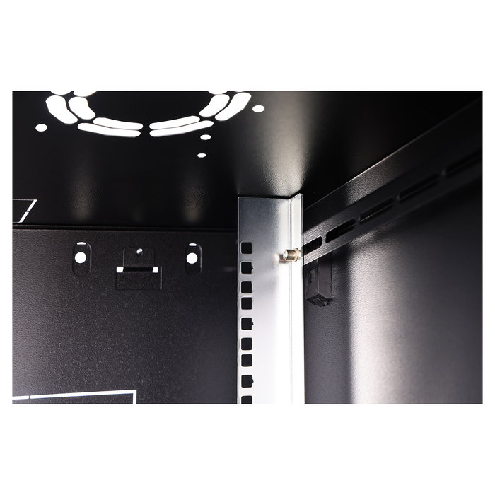 Digitus Armario Rack de Pared Dynamic-N 7U, 600x600x385 mm (AnxPrxAl), Negro, Cristal/Acero, 60 kg, Gestión Cable, Kit Montaje