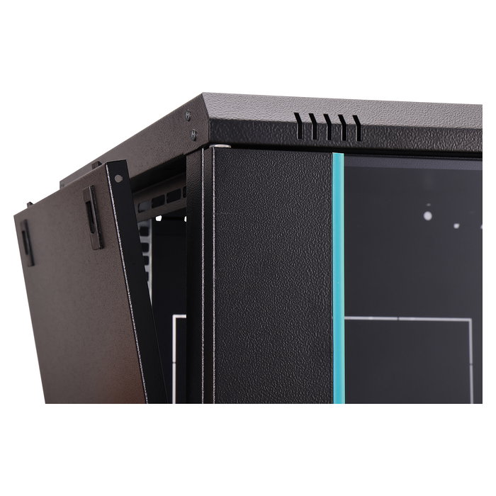 Digitus Armario Rack de Pared Dynamic-N 7U, 600x600x385 mm (AnxPrxAl), Negro, Cristal/Acero, 60 kg, Gestión Cable, Kit Montaje