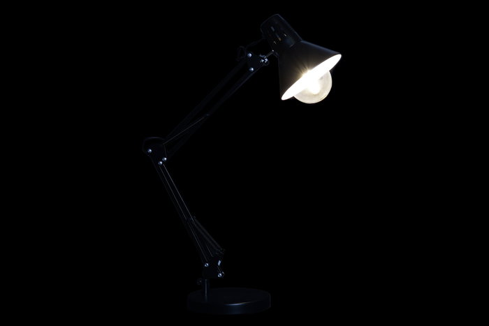DKD Home Decor Lámpara de Sobremesa Metal Flexo Negro
