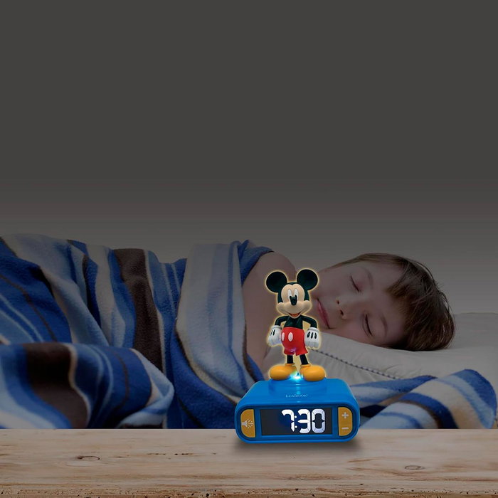 Lexibook Reloj Despertador Disney Mickey RL800MCH con Luz Nocturna y Sonidos