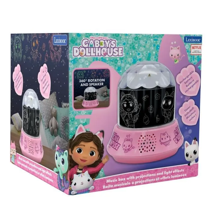 Lexibook Luz Nocturna Altavoz La Casa de Muñecas de Gabby con Luces Caleidoscópicas Recargable Lexibook Luz Nocturna Altavoz La Casa de Muñecas de Gabby con Luces Caleidoscópicas Recargable