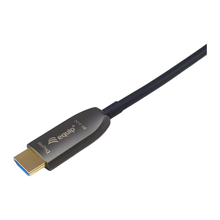 EQUIP Cable Óptico Activo HDMI 2.1, 50m, 8K/60Hz, HDR, Ethernet, 4K/120Hz, 48Gbps, Modelo 119422, Negro