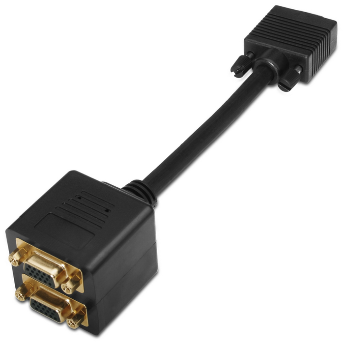 Aisens A113-0080 Cable Duplicador SVGA Macho a 2x Hembra Negro