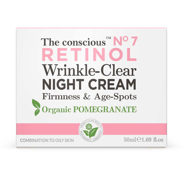 The Conscious™ Retinol Wrinkle-Clear Crema de Noche con Granada Orgánica Antiarrugas y Antiedad 50 ml