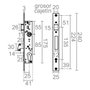Micel Cre10 Cerradura de Embutir con Cilindro Perfil Europeo, Leva Larga L15, 85 mm Ejes, 25 mm Entrada, Acero Inoxidable, para Puertas Metal Canto Cuadrado