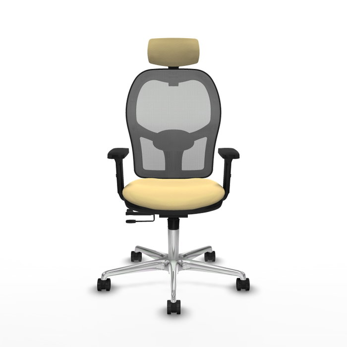 PIQUERAS Y CRESPO Silla de oficina Jorquera con mecanismo Sincro/Traslack Crema y Gris